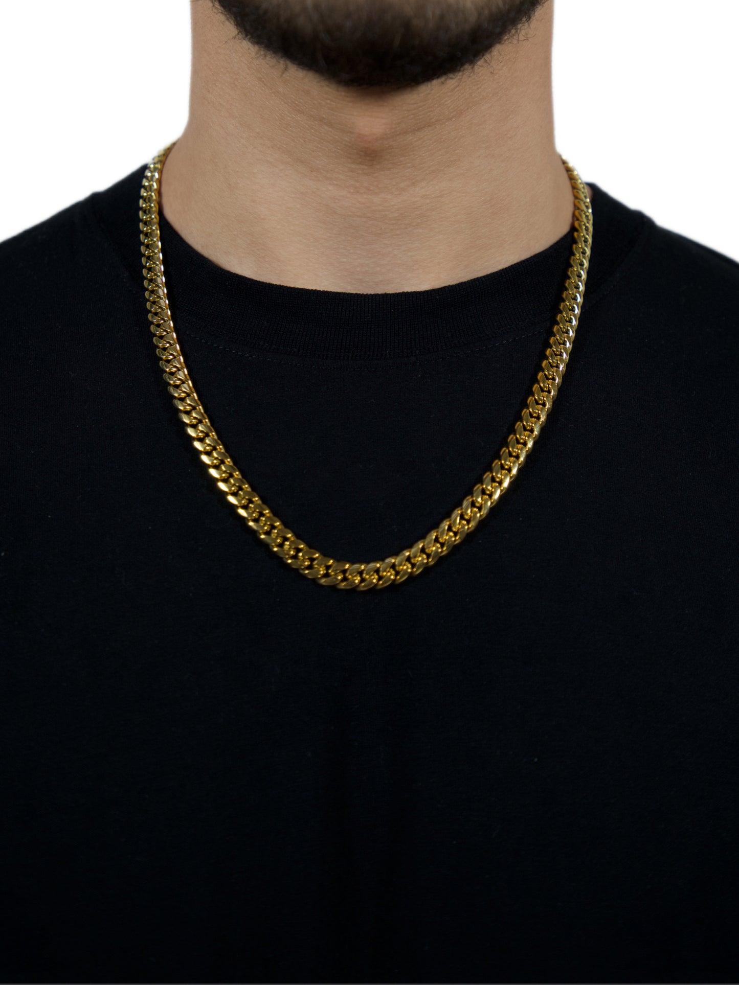 Cuban 8mm- 18K Yellow Gold Chain