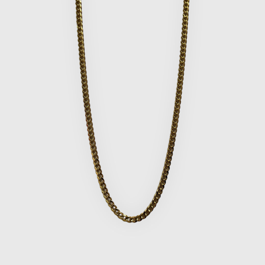 Cuban 4mm- 18K Yellow Gold Chain