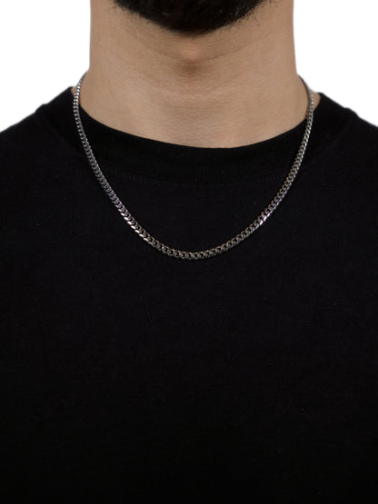 Cuban 4mm- 18k White Gold Chain