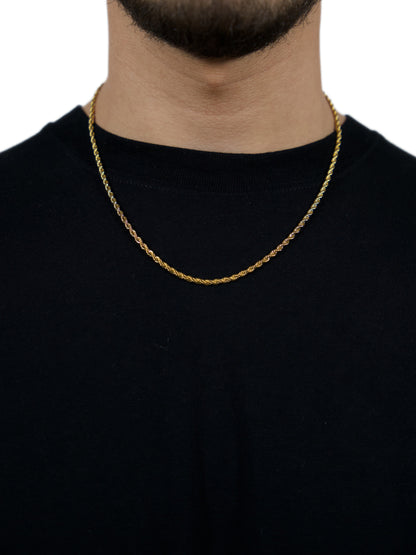 Rope 3mm- 18k Yellow Gold Chain