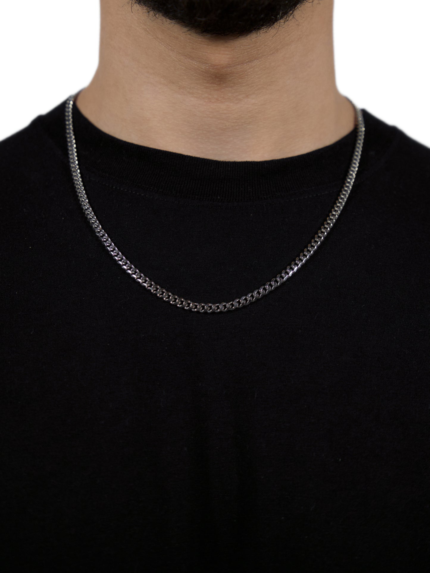 Cuban 4mm- 18k White Gold Chain