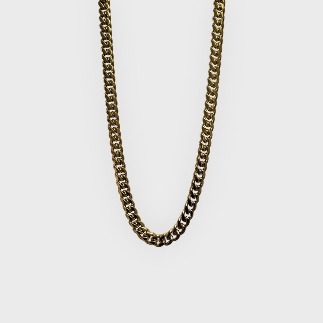 Cuban 8mm- 18K Yellow Gold Chain