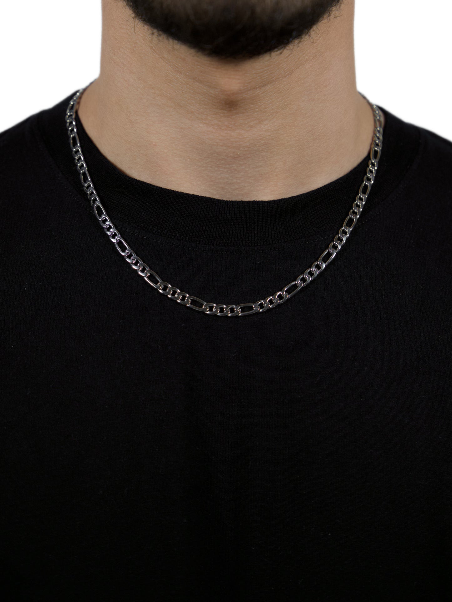 Figaro - 18K White Gold Chain