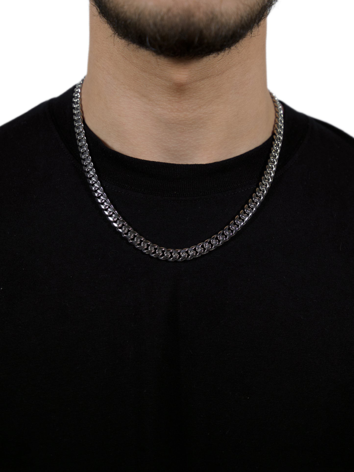 Cuban 8mm- 18k White Gold Chain