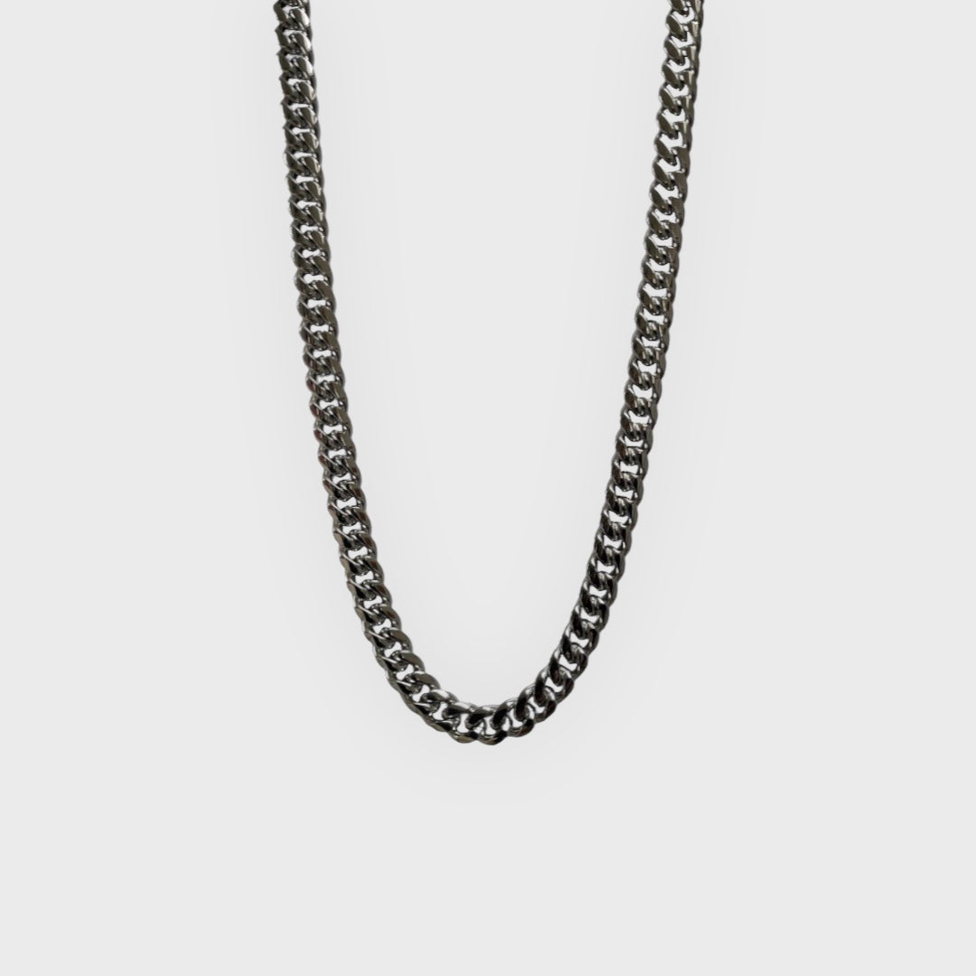 Cuban 8mm- 18k White Gold Chain