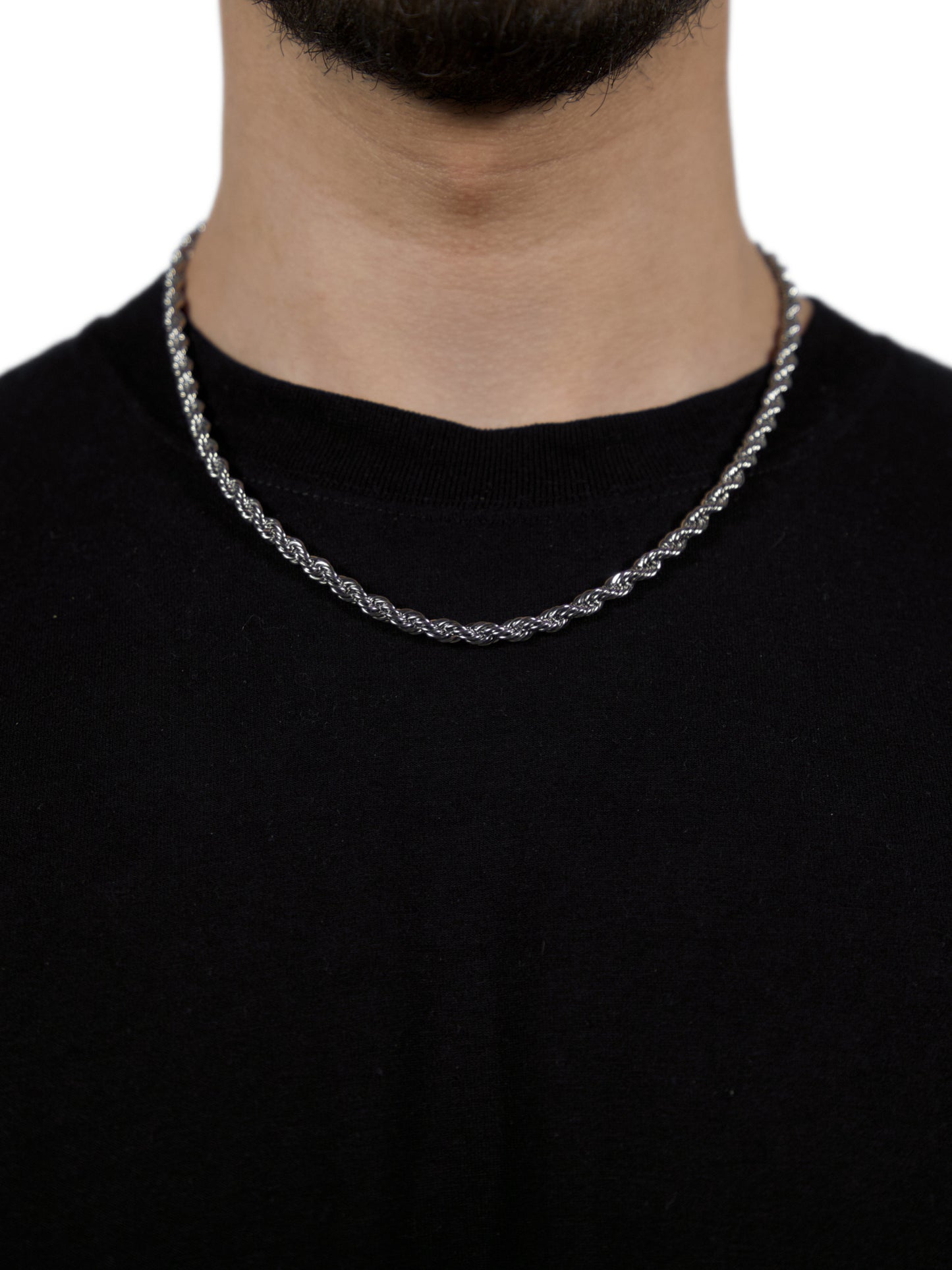 Rope 5mm- 18k White Gold Chain