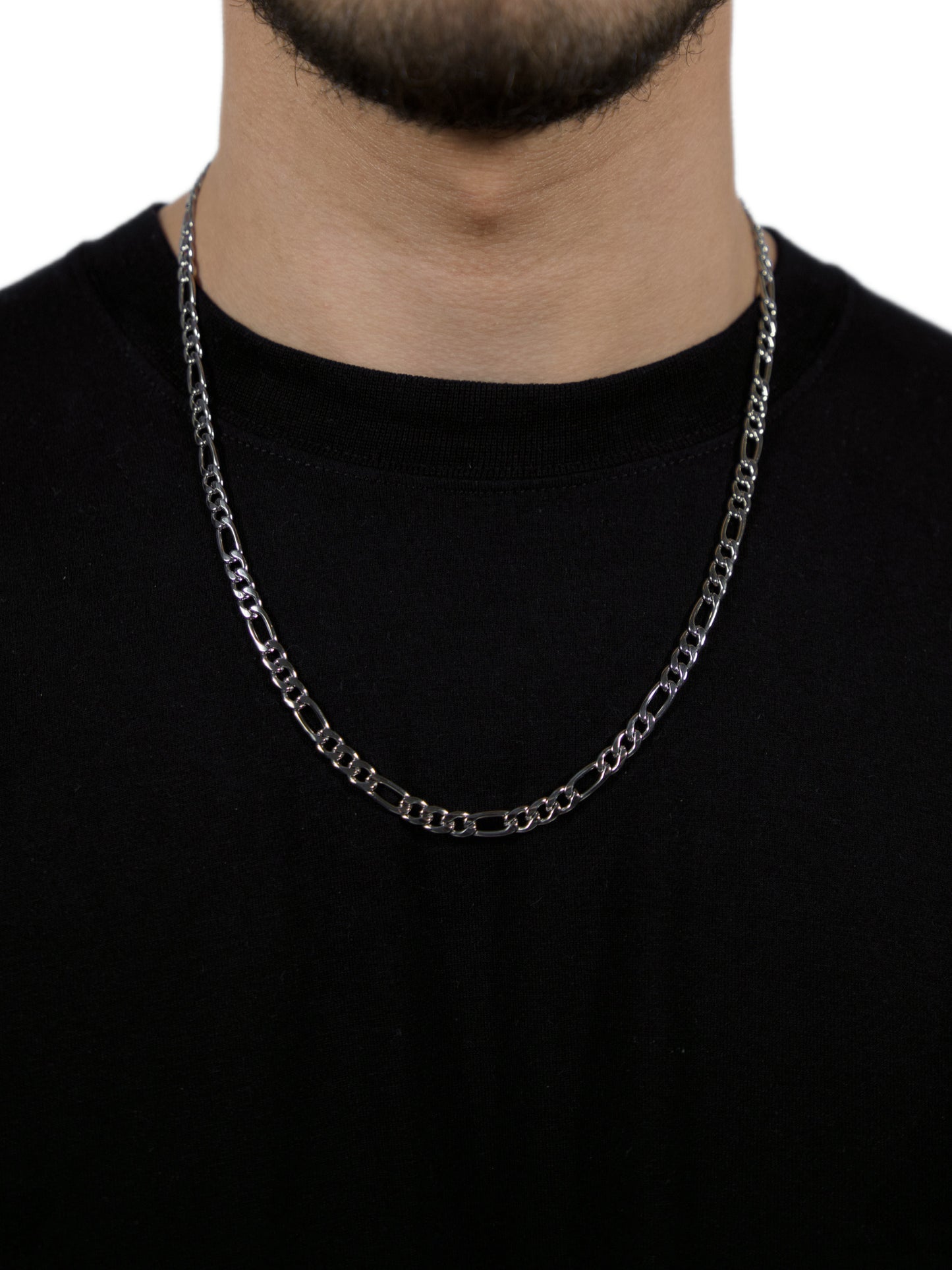 Figaro - 18K White Gold Chain